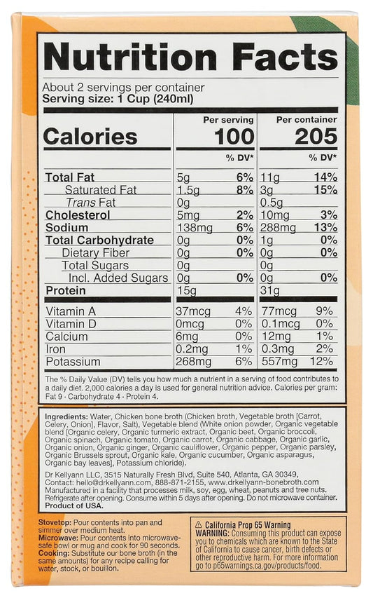 Dr. Kellyann Low Sodium Chicken Bone Broth, 16.9 Fz