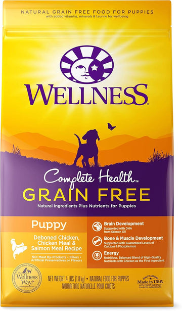 Wellness Complete Health Natural Grain Free Dry Puppy Food, Chicken & Salmon, 4-Pound Bag