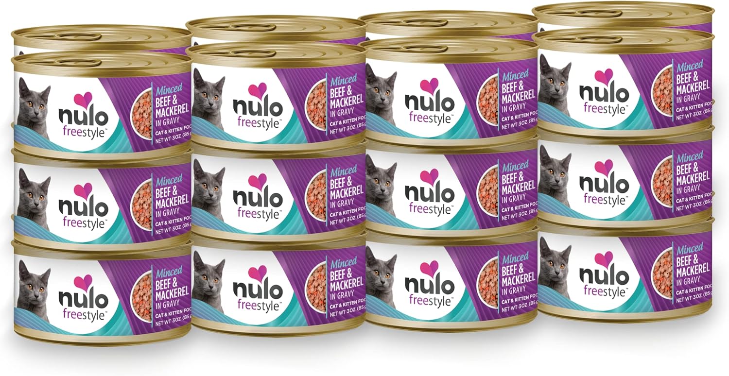 Nulo Freestyle Cat And Kitten Minced Wet Canned Food, Premium All Natural Grain-Free Wet Cat Food, Protein-Rich With Omega 6 And 3 Fatty Acids, 3 Ounce (Pack Of 24)