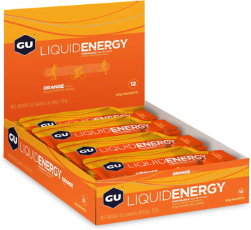 Gu Energy Liquid Energy Gel With Complex Carbohydrates, Vegan, Gluten-Free, And Dairy-Free On-The-Go Energy For Any Workout, 12-Count, Orange