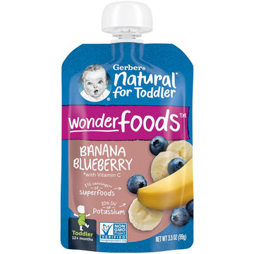 Gerber WonderFoods Banana Blueberry, 3.5 Oz Pouch