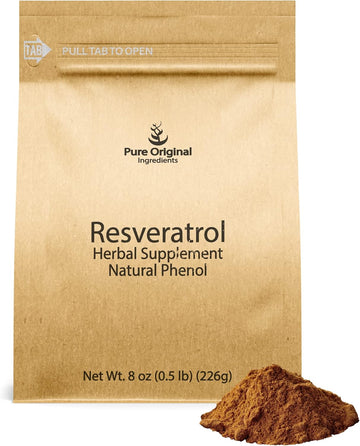 Pure Original Ingredients Resveratrol Powder, 8 Oz, Phytoalexin, Polygonum Root Extract