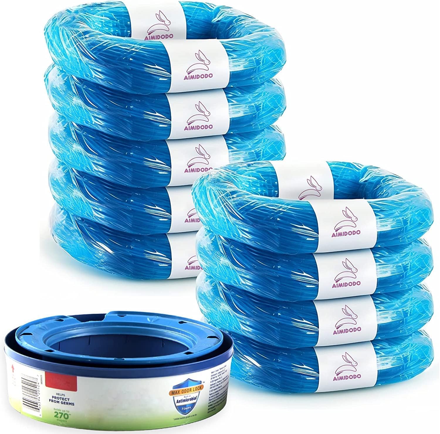 9 Pack Diaper Pail Refills Compatible With Cartridges For Genie Diaper Pail Refills Bags Refill (Cartridge Is Not Included)