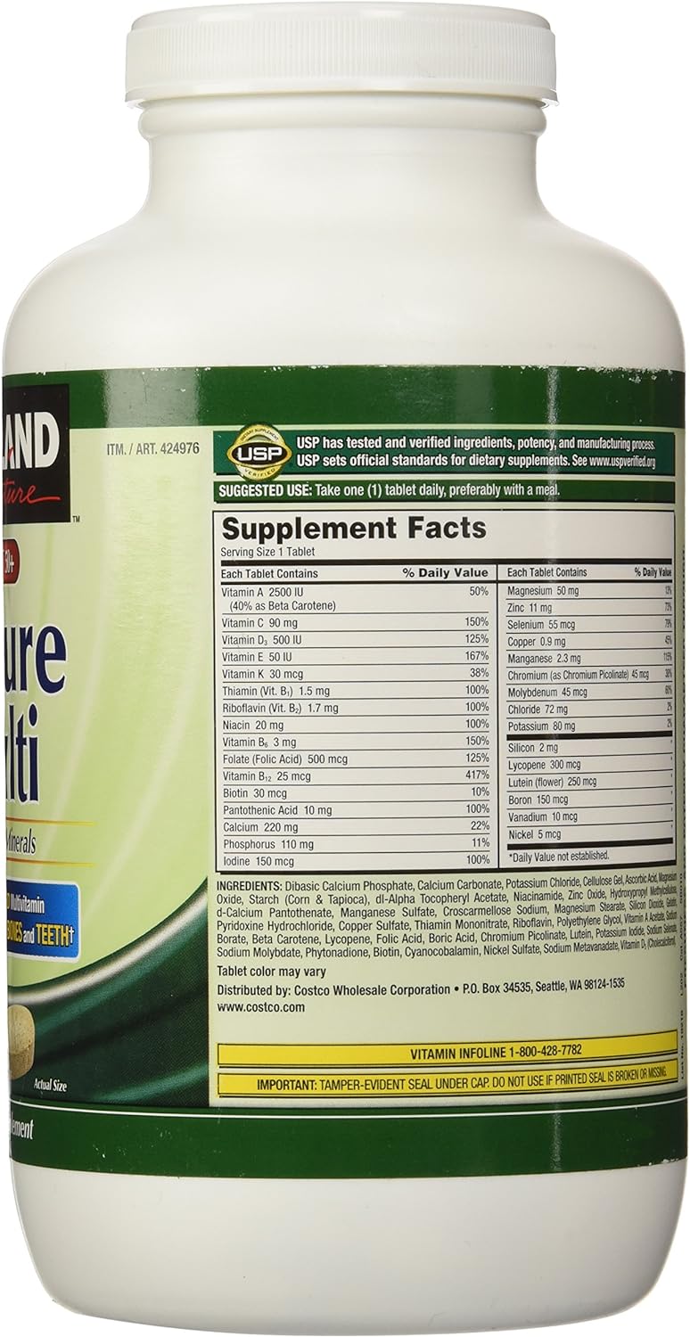 Kirkland Signature Adults, 50 plus Mature Multi Vitamins & Minerals, 400-Count Tablets