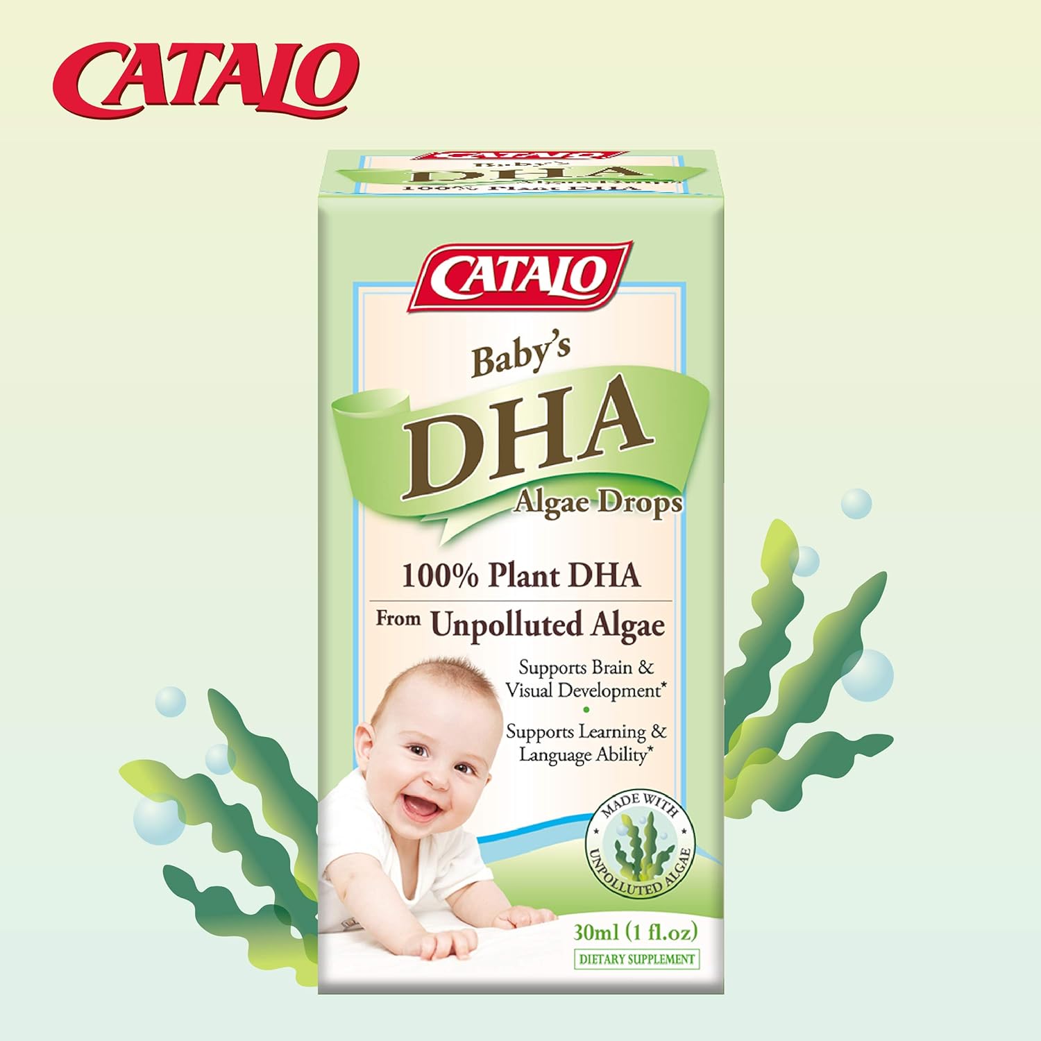 CATALO - Baby's Algae DHA Drops, Brain and Vision Development, Cogniti