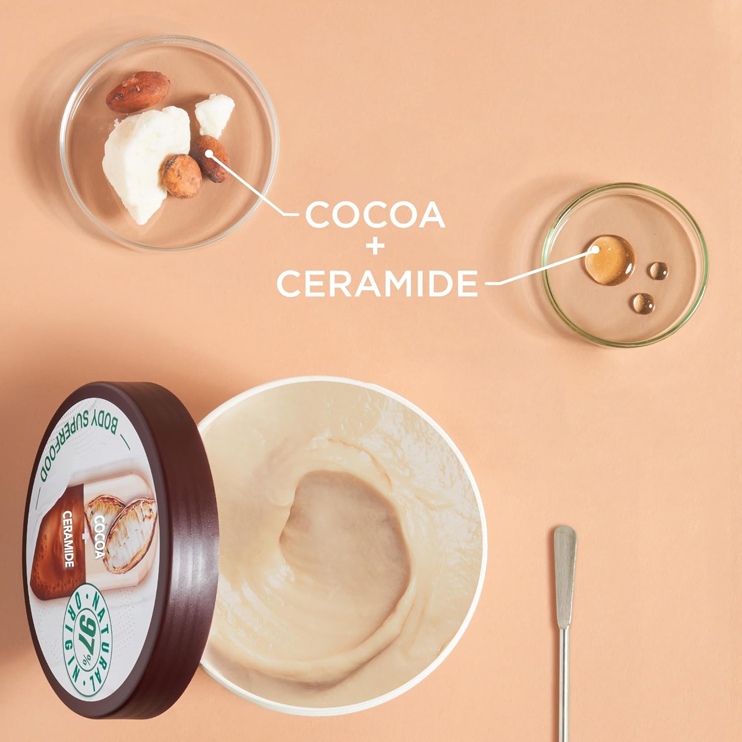 Garnier Body Superfood, Repairing Body Butter, With Cocoa & Ceramide, Body Butter For Very Dry Skin, Vegan Formula, Approved By Cruelty Free International, 300Ml