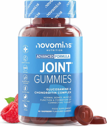 Joint Gummies - 200Mg Glucosamine And 20Mg Chondroitin - High Strength Glucosamine Sulphate With Chondroitin Supplements, Turmeric, Vitamin D, E, & C For Joint Care - 1 Month Supply - Novomins