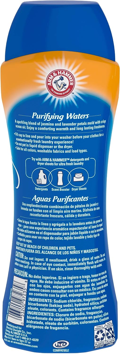 Arm & Hammer In-Wash Scent Booster, Purifying Waters, 24 oz, Pack of 4