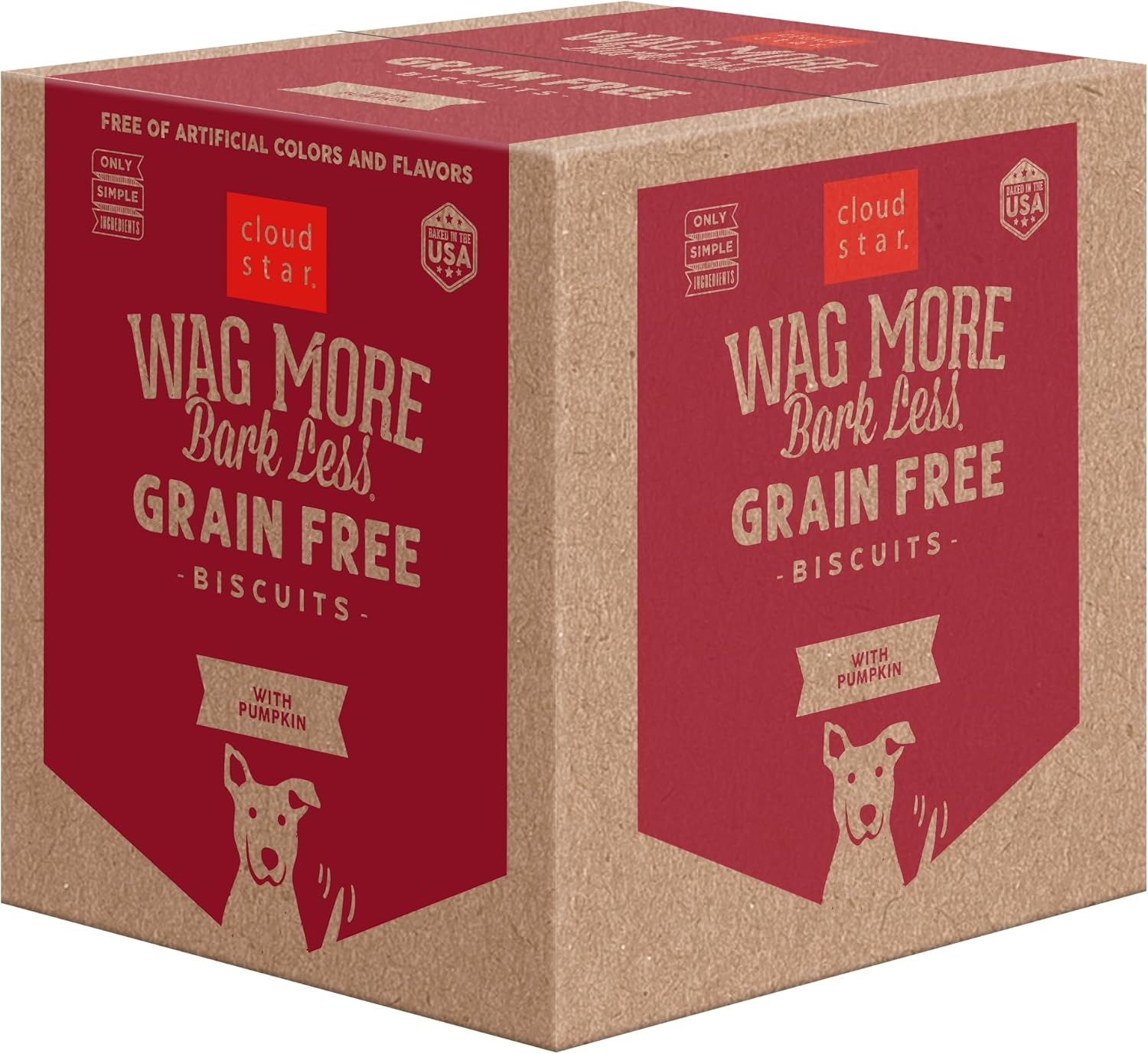 Cloud Star Wag More Bark Less Oven Baked Biscuits, Grain Free Crunchy Dog Treats, With Pumpkin - 19 Lb