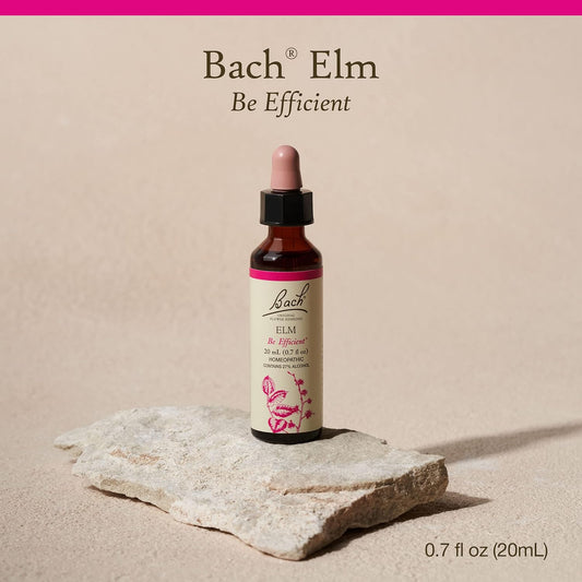 Bach Original Flower Remedies, Elm For Efficiency & Self-Assurance, Natural Homeopathic Flower Essence, Holistic Wellness, Vegan, 20Ml Dropper