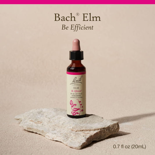 Bach Original Flower Remedies, Elm for Efficiency & Self-assurance, Natural Homeopathic Flower Essence, Holistic Wellness, Vegan, 20mL Dropper