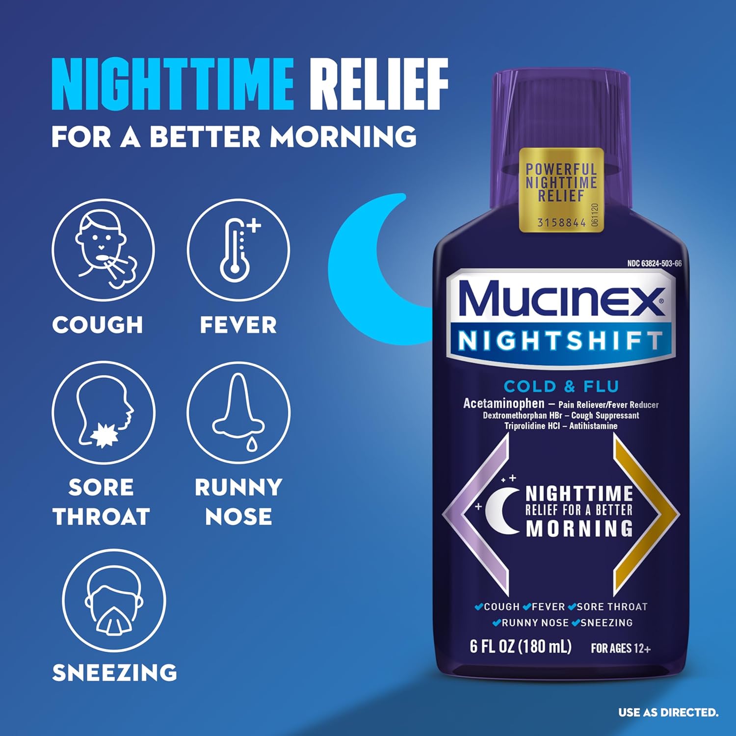 Mucinex FastMax DM Max Cold & Flu Liquid - Thins Mucus, Relieves Cough, Chest Congestion, Pain, Fever, Sneezing, Sore Throat, Runny Nose : Health & Household