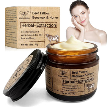 Beef Tallow Balm For Skin Care - Natural Moisturizer For Face & Body-Honey Balm With Vitamins-Whole Body & Face Moisturizer(1Pcs)