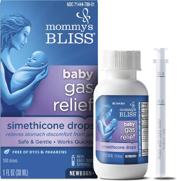 Mommy'S Bliss Gas Relief Drops Bottle, Simethicone Drops For Infants, Relieves Stomach Discomfort, Safe & Gentle, Ginger Flavor, 1 Fl Oz (Pack Of 1)