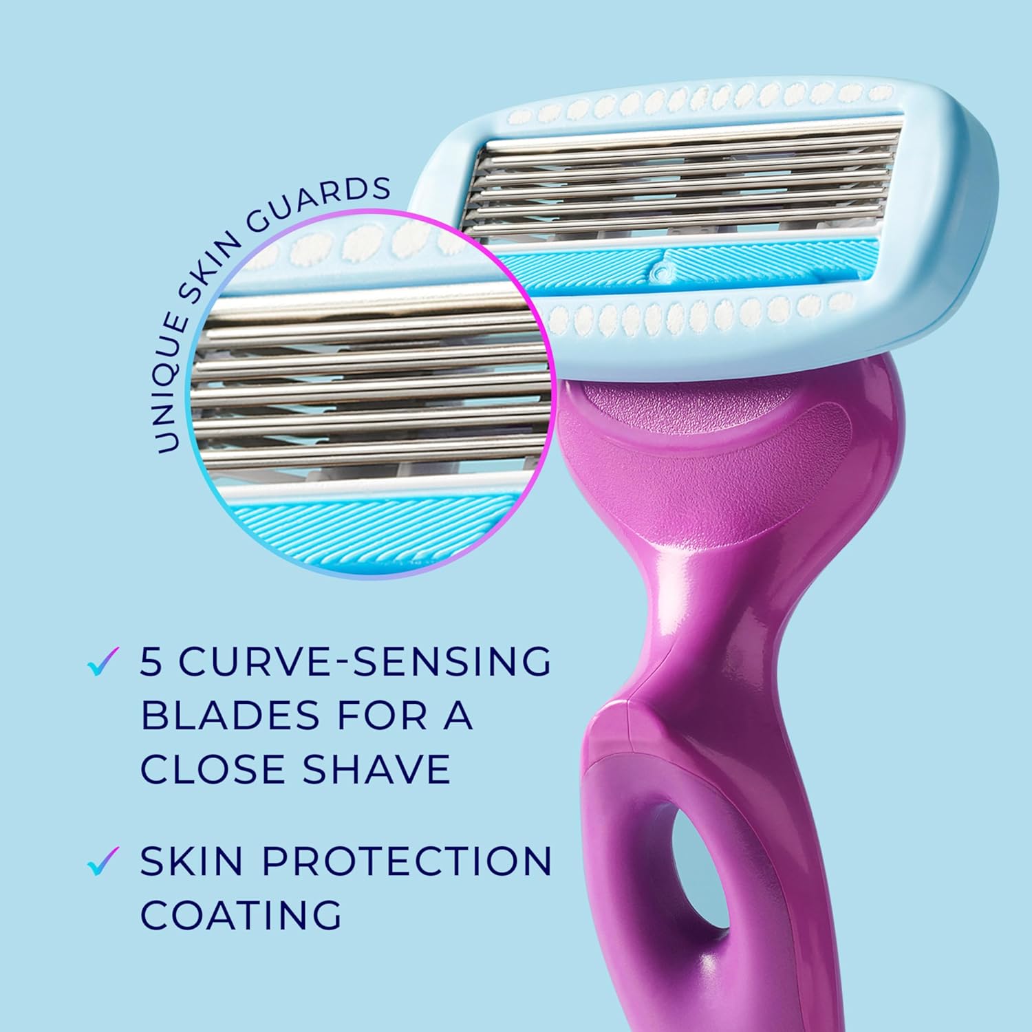 Schick Hydro Silk Moisture Razor Blade Refills, 6 Count | 5-Blade Moisturizing Razors For Women | Womens Moisturizing Razor Refills : Beauty & Personal Care