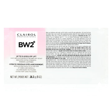 Clairol Professional Bw2+ Extra Strength Powder Lightener, Up To 9 Levels Of Lift For Hair Highlights & Lightening