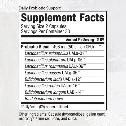 Equilife Daily Probiotic Support, 50 Billion Cfu, 8 Probiotic Strains, Digestive And Gut Health Supplement For Men And Women, Gluten Free, Soy And Dairy Free, Non Gmo, American Made, 60 Capsules