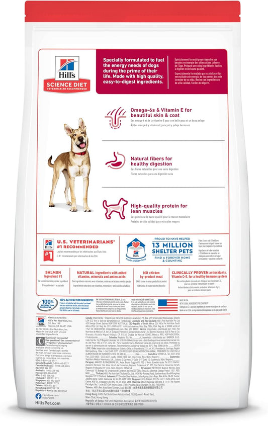 Hill'S Science Diet Adult 1-6, Adult 1-6 Premium Nutrition, Dry Dog Food, Salmon & Brown Rice, 14 Lb Bag