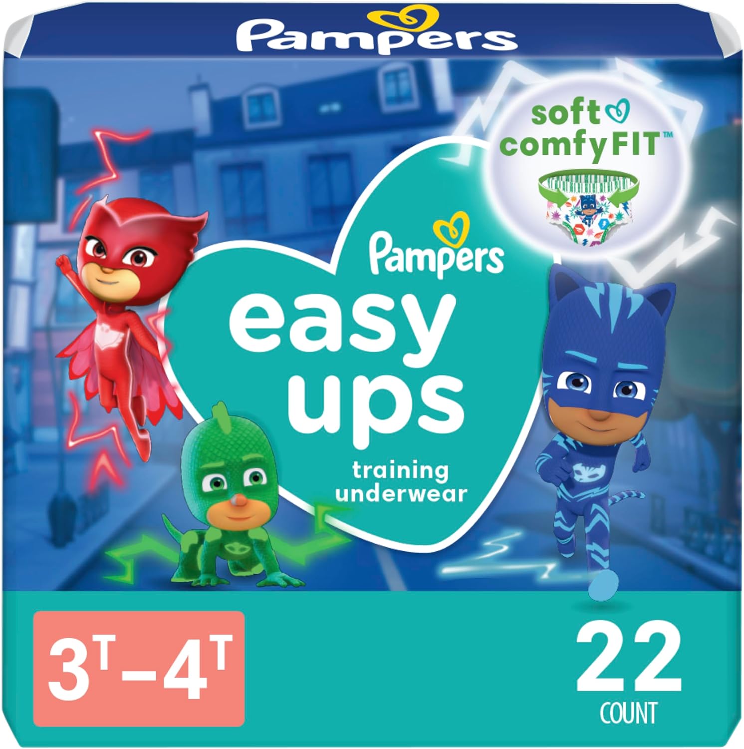 Pampers Easy Ups Boys & Girls Bluey Potty Training Pants - Size 3T-4T, 22 Count, Training Underwear (Packaging May Vary)