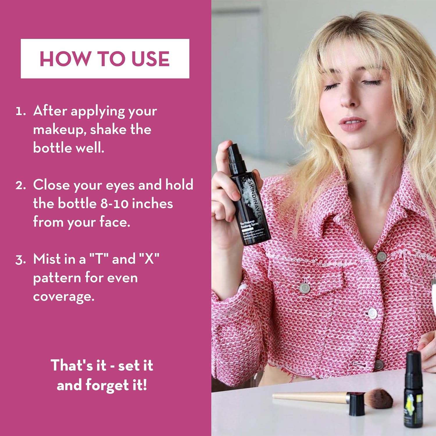 Skindinavia The Makeup Finishing Spray, Bridal Makeup Setting Spray, All-Day Wear, Long-Lasting Up To 16+ Hours, Heat-Resistant & Waterproof, Wedding Day, Bridal Shower Gift, 2.0 Oz : Beauty & Personal Care