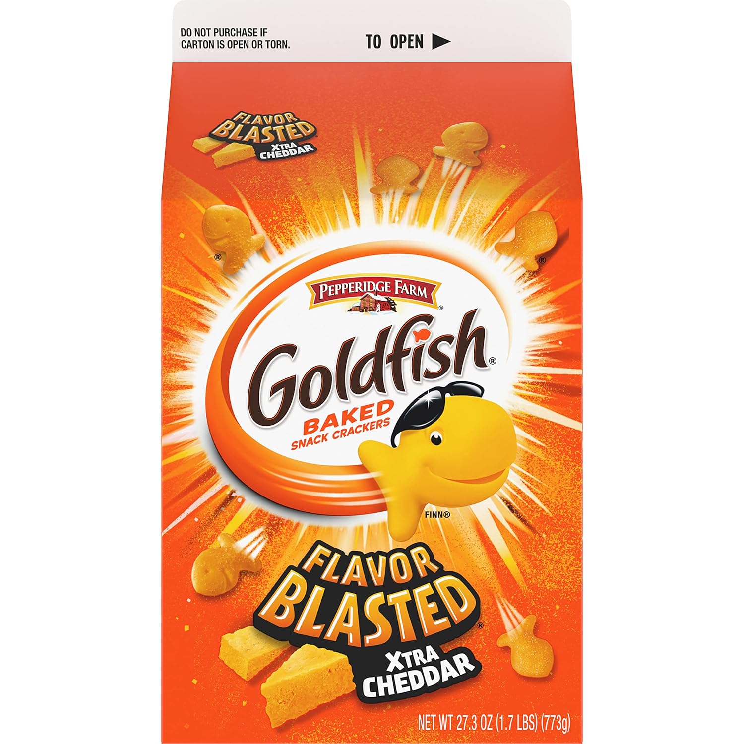 Goldfish Flavor Blasted Xtra Cheddar Cheese Crackers, 27.3 Oz Carton