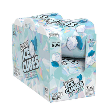 Ice Breakers Ice Cubes Mint Crystal Sugar Free Chewing Gum Bottles, 3.24 Oz (6 Count, 40 Pieces)