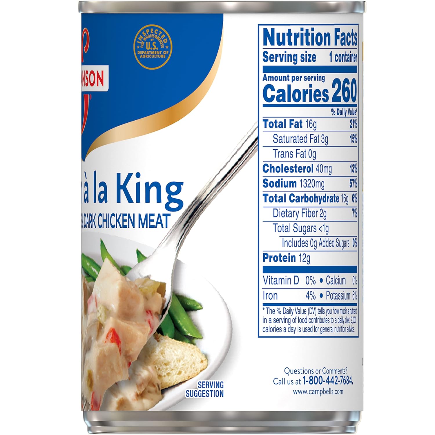 Swanson Chicken á la King Made with White & Dark Chicken Meat, 10.5  (Pack of 12 Can)