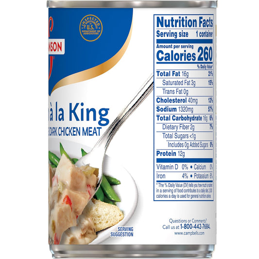 Swanson Chicken á la King Made with White & Dark Chicken Meat, 10.5  (Pack of 12 Can)