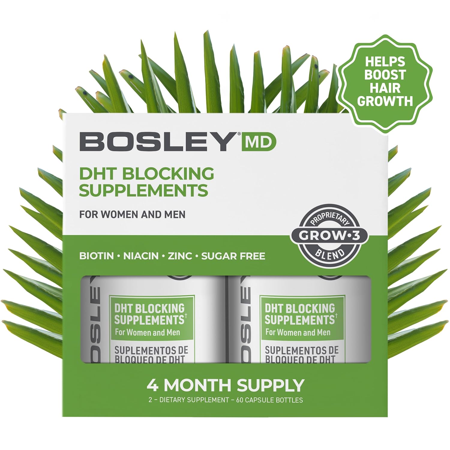 BosleyMD DHT Blocking Supplements for Men and Women for Thicker, Fuller Hair, 1-Month Supply : Beauty & Personal Care