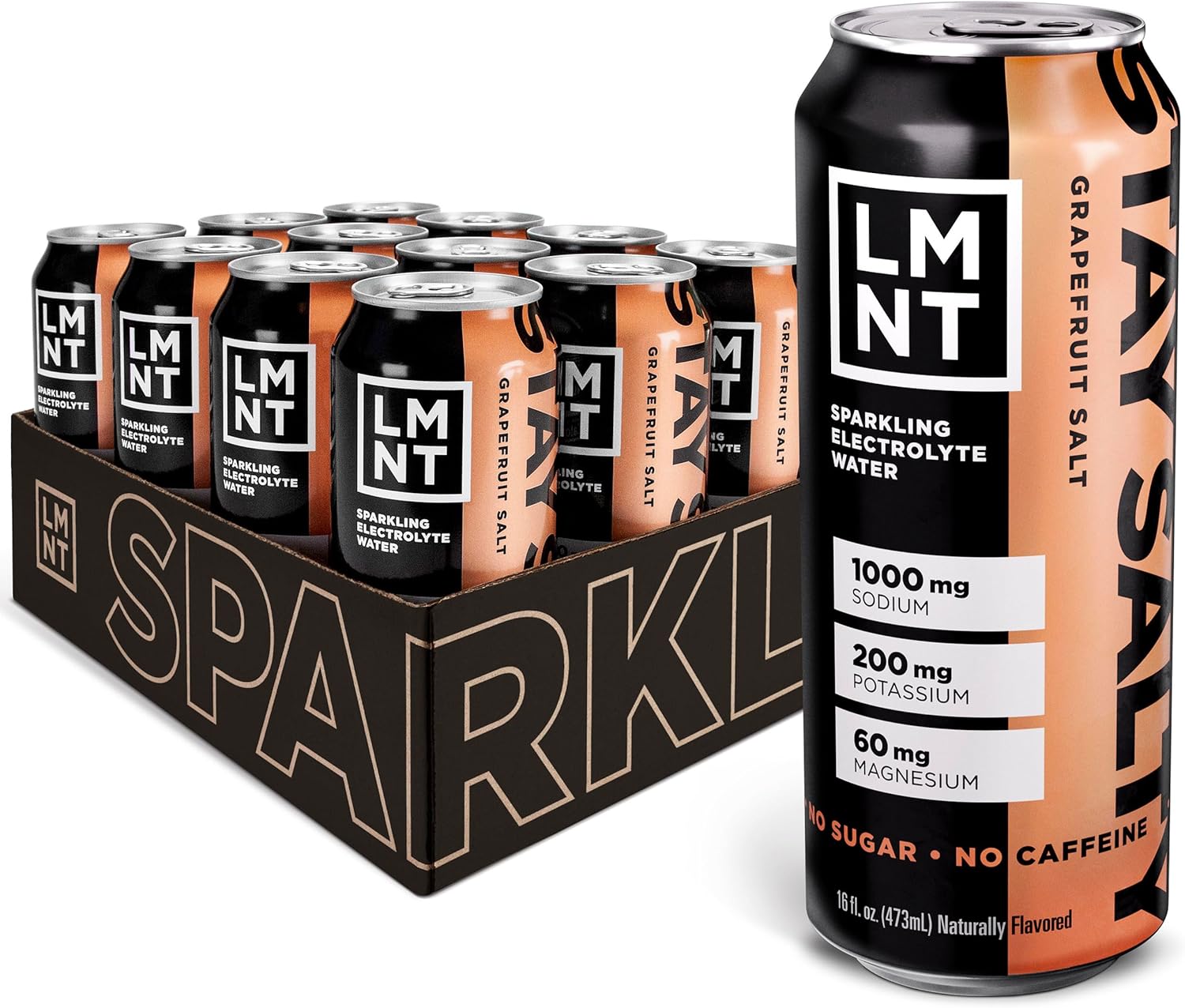 Lmnt Sparkling Electrolyte Water - Grapefruit Salt | 12-Count