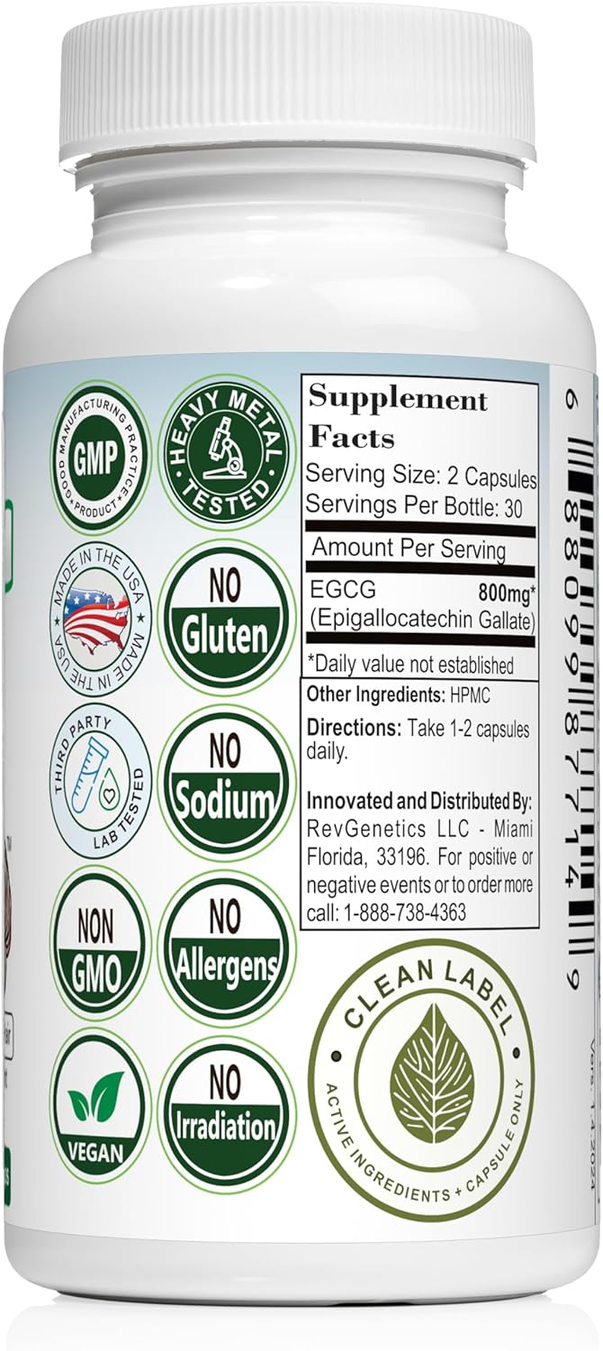 Buy Revgenetics Egcg 800-800 Mg 98% Pure - No Caffeine On  Free Shipping On Qualified Orders