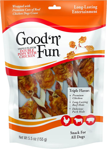 Good'N'Fun Good ’N’ Fun Triple Flavor Dumbbells 5.5 Ounces, Gourmet Dog Snacks