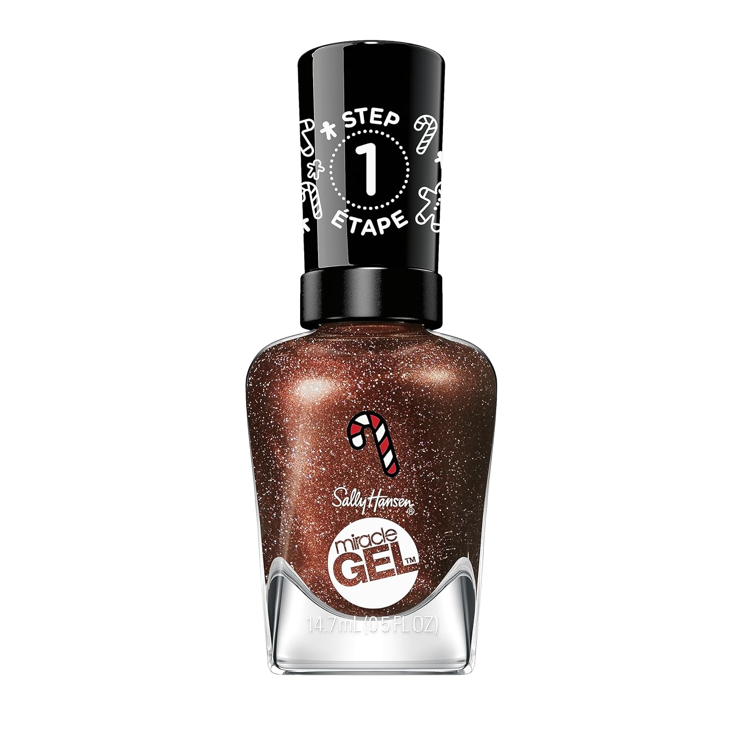 Sally Hansen Miracle Gel™, Holiday Dreams Crumb True, Long Lasting, Gel-Like Formula, No Uv Lamp Needed, Brown Glitter Nail Polish