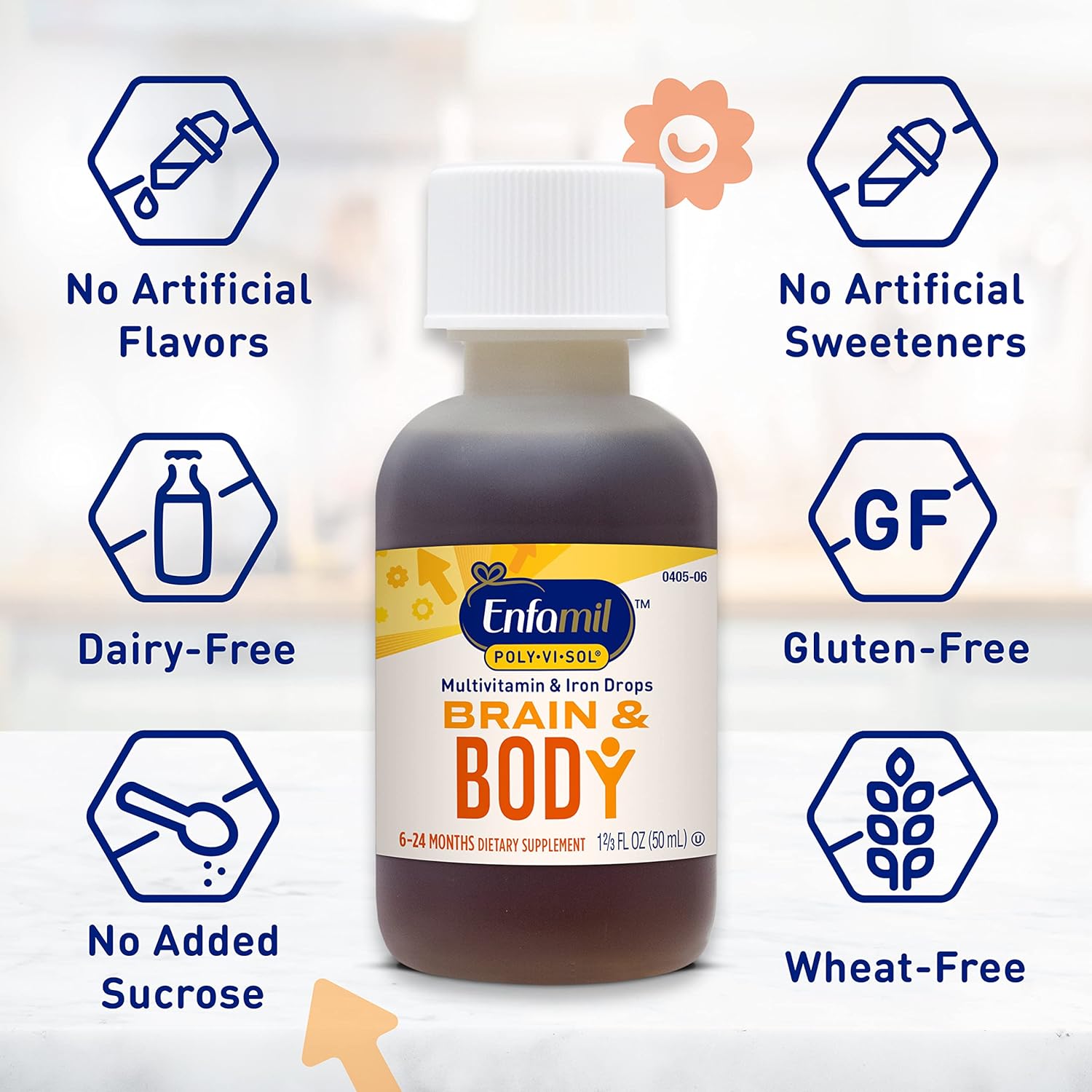 Enfamil Prenatals & Baby Vitamins Poly-Vi-Sol 8 Multi-Vitamins & Iron Supplement Drops for Infants & Toddlers, Supports Growth & Development, 50 mL Dropper Bottle : Everything Else