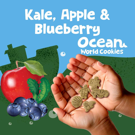 Get'Ems! From Gerber Kale, Apple & Blueberry Ocean World Cookies, Kids Snack Made With Real Veggies & Fruits, Iron & Vitamin E - 4 Pack