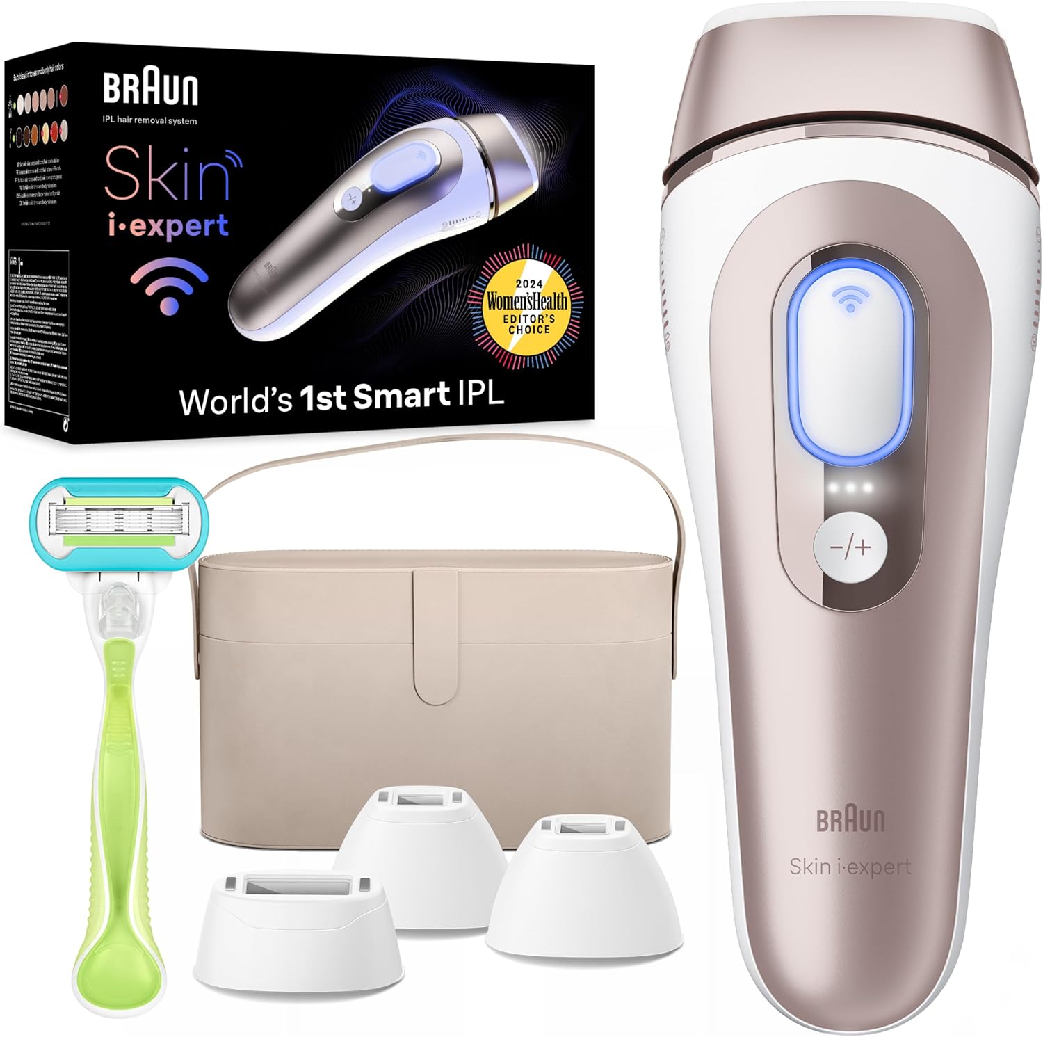 Braun Smart Ipl Long-Lasting Laser Hair Removal Device For Women & Men, Skin I·Expert, Home Hair Removal, Free App, Vanity Case, Venus Razor, 4 Smart Heads, Alternative For Laser Hair Removal, Pl7387