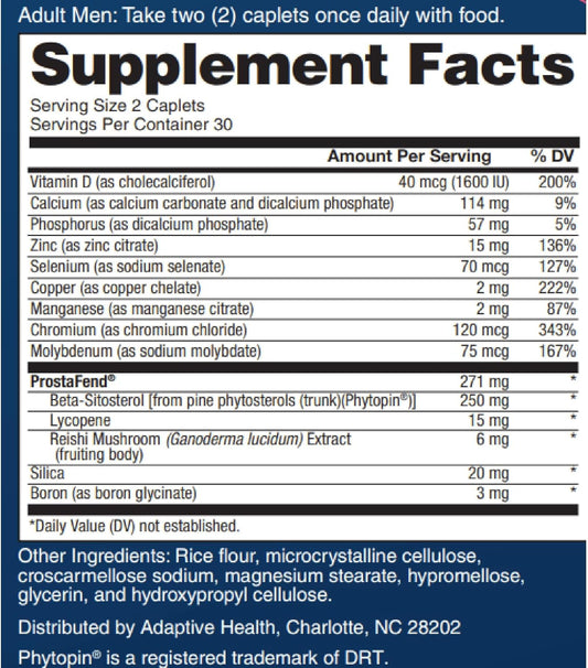 Advanced Prostate Supplement For Men – Reduce Bathroom Trips, Promote Sleep, Support Urinary Health & Bladder Emptying. Beta Sitosterol Not Saw Palmetto. (60 Caplets, 1-Bottle)