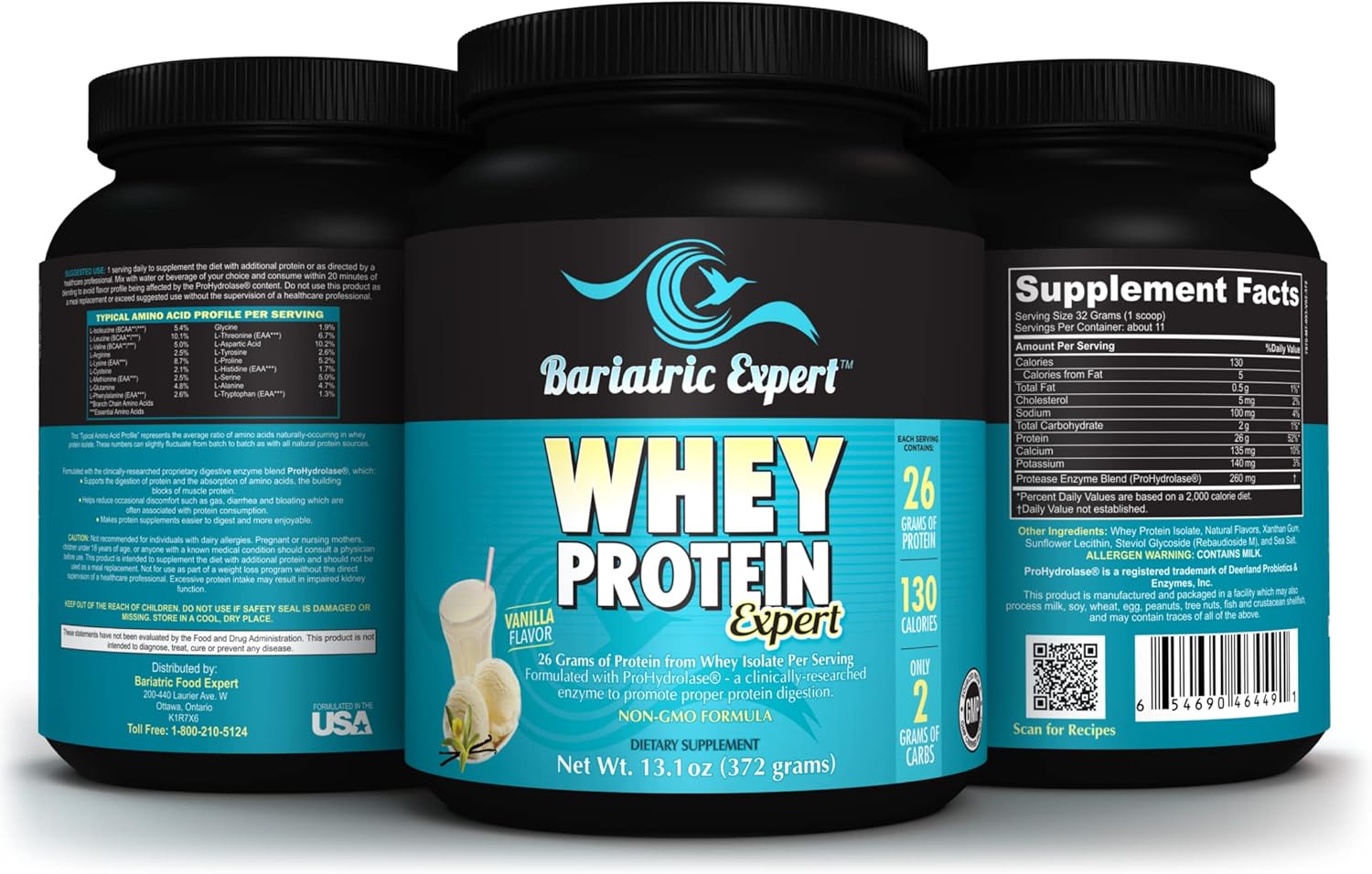 Bariatric Expert Vanilla Whey 26 Isolate Advance Protein Powder/Plus Prohydrolase® For Protein Digestion : Health & Household