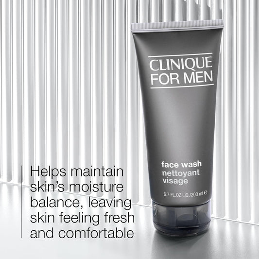 Clinique For Men Face Wash For Normal To Dry Skin Types With Aloe Vera, 6.7 Fl Oz