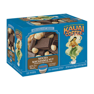 Kauai Coffee Mocha Macadamia Nut Medium Roast - Compatible with Keurig Pods K-Cup Brewers (6 Packs of 12 Single-Serve Cups)