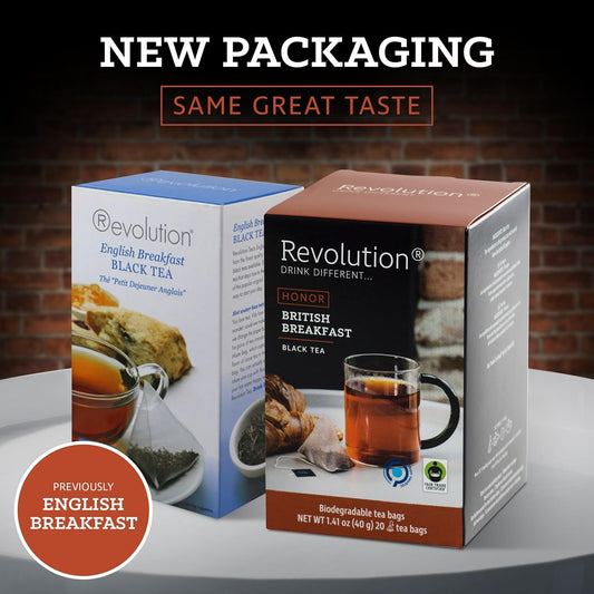 Revolution Tea® English Breakfast Tea [The Original] – British Breakfast – Premium Full Leaf Tea – Biodegradable Infuser Tea Bags – Black Tea – 20 Bags