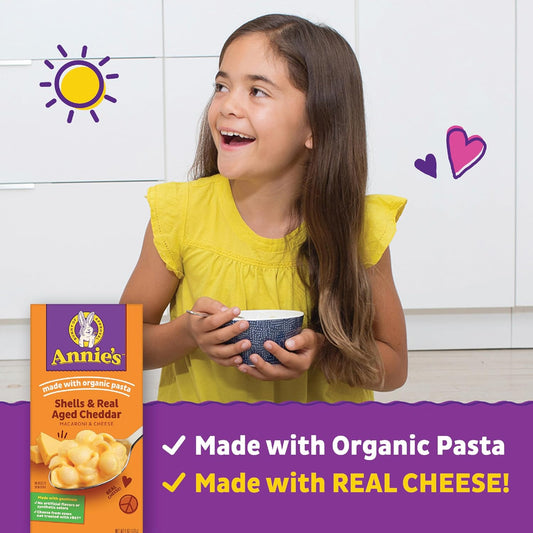 Annie’S Real Aged Cheddar Shells Macaroni & Cheese Dinner With Organic Pasta, 6 Oz