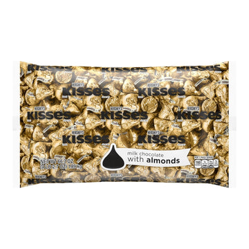 Hershey'S Kisses Milk Chocolate With Almonds Candy Bulk Bag, 66.7 Oz