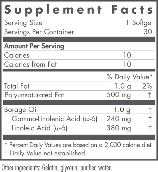 Nutricology GLA Borage Oil - High Potency Gamma-Linolenic Acid, Omega-