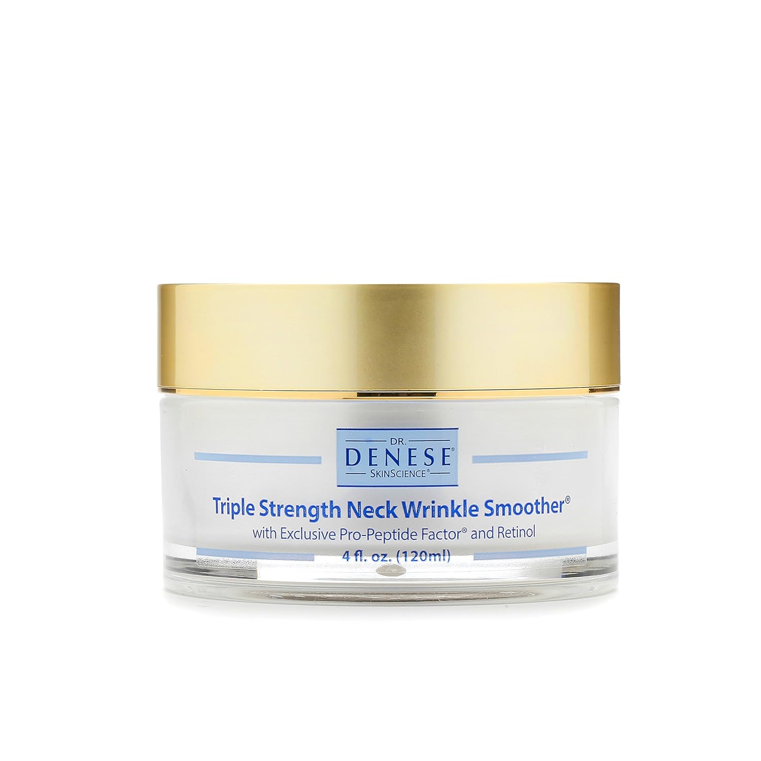 Dr. Denese Skinscience Triple Strength Neck Wrinkle Smoother Tighter, Firmer Neck With Enhanced Peptide Technology, Retinol, Marine Collagen, Jojoba & More - Paraben-Free, Cruelty-Free - 4Oz