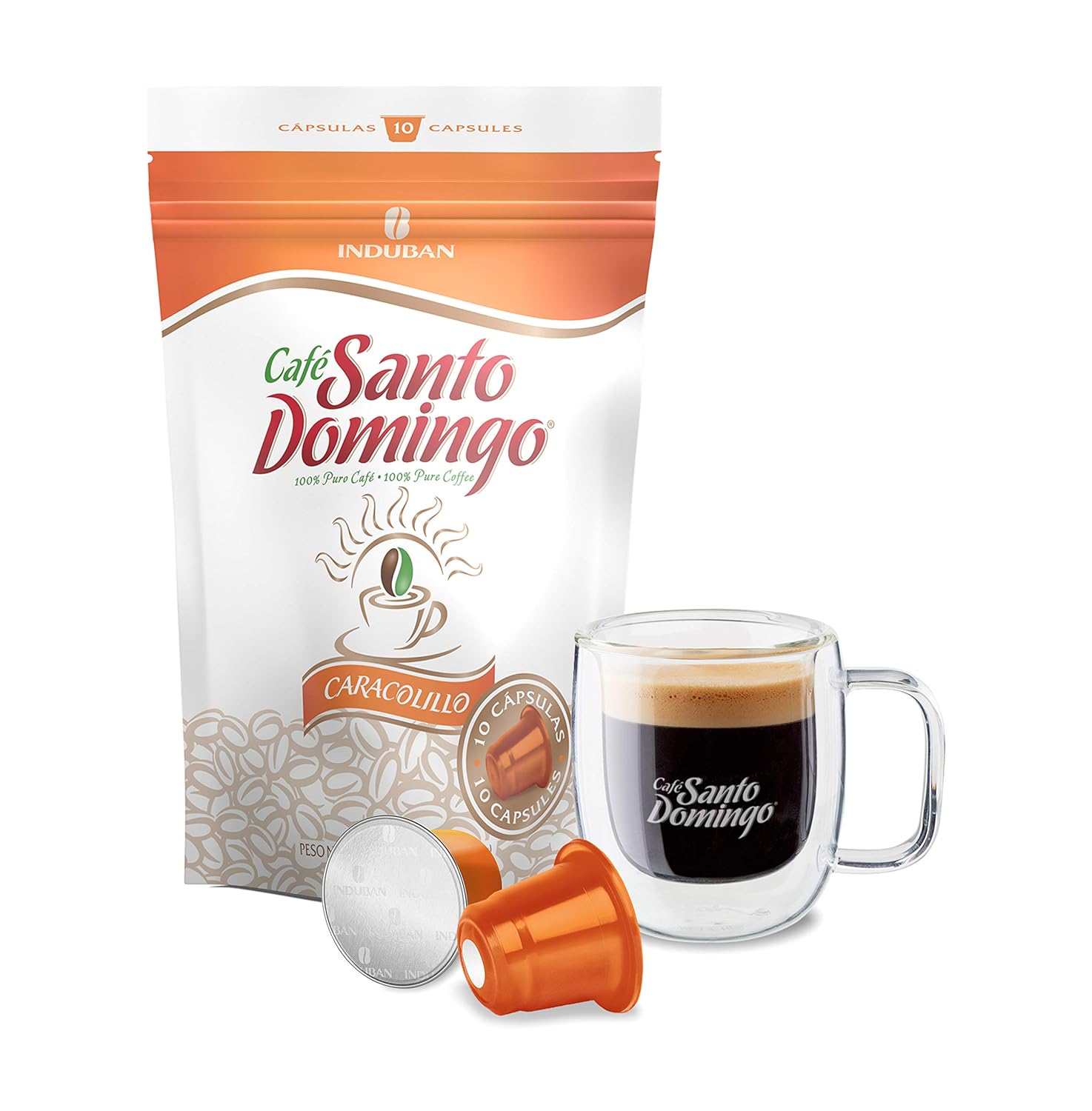 Santo Domingo Coffee Peaberry Capsules - Compatible with Nespresso Original Brewers - Product from the Dominican Republic (10 Count) : Grocery & Gourmet Food