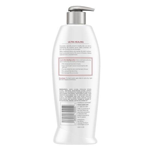 Curel Ultra Healing Body Lotion, Moisturizer for Extra Dry Skin, Body and Hand Lotion with Advanced Ceramide Complex and Hydrating Agents, for Tight Skin, 13 Ounces