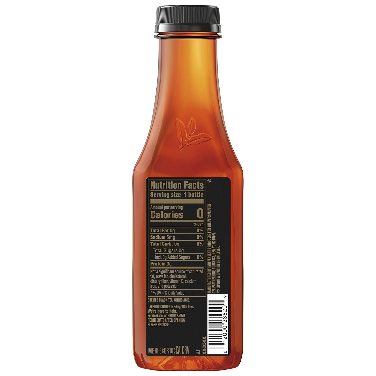 Pure Leaf Iced Tea, Unsweetened Black Tea, 18.5 Oz