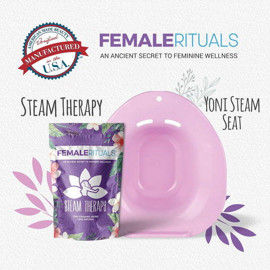 Yoni Steam Seat Kit with Yoni Steam Herbs (4 Ounce) Steam Bundle - Yoni Steam Seat for Toilet - Yoni Steam Herbs for Cleansing - V Steam - Detox Yoni Pot Steamer for Women