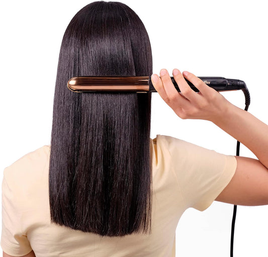 Babyliss Straight And Curl Brilliance Hair Straighteners - Curved Metal Design Easy Styling, Smoothing Titanium Plates, Ionic Anti-Frizz, Fast 15 Second Heat Up, 5 Heat Settings Up To 235°C, 2481U